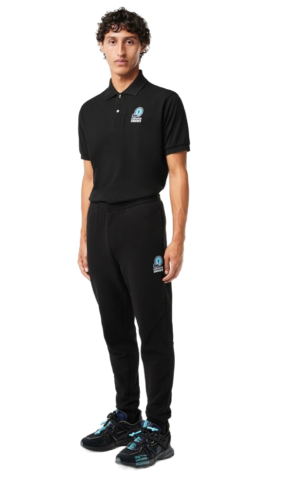 Lacoste Černé Tepláky S Výšivkou A Manžetami Xs Opa
