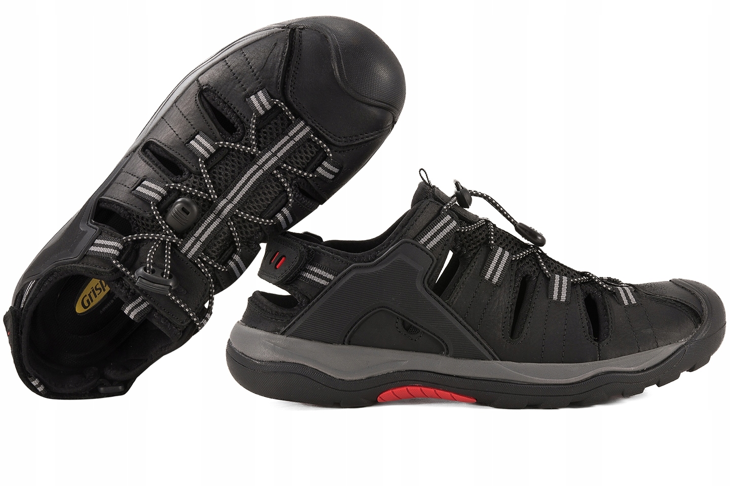 Grisport GR-25-01-9031M Pánské Sandály Z Plné Kůže Tr černé 42 Černá