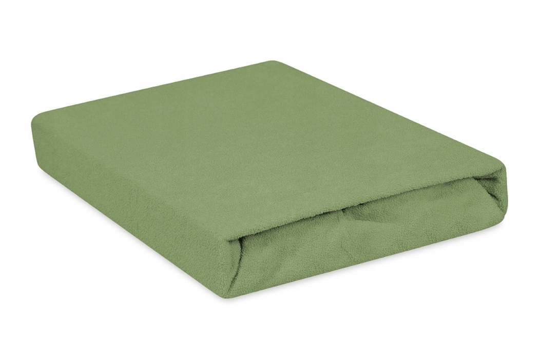 Froté prostěradlo s gumou prémiové silné 160x200 olivové