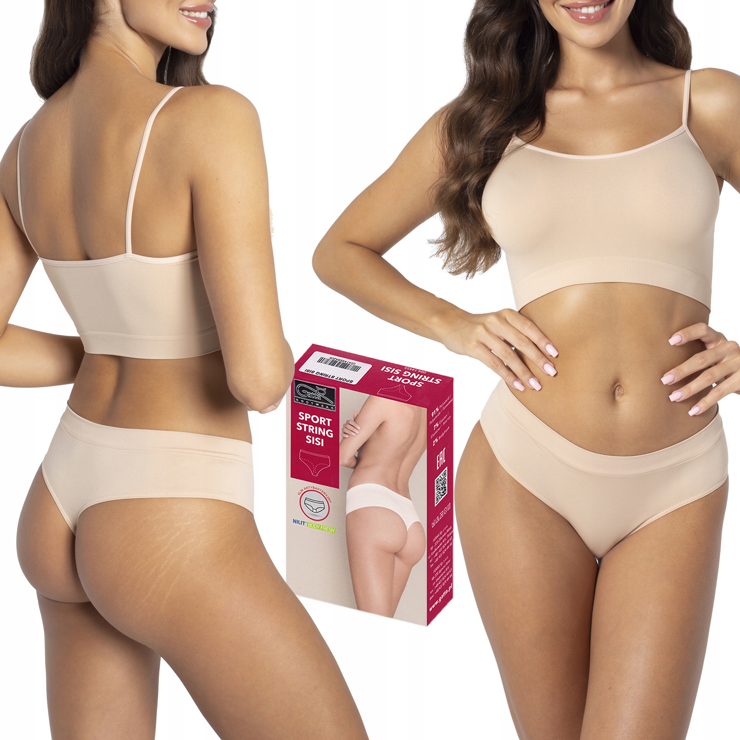 Sisi Sport String Gatta stringi, natural, S