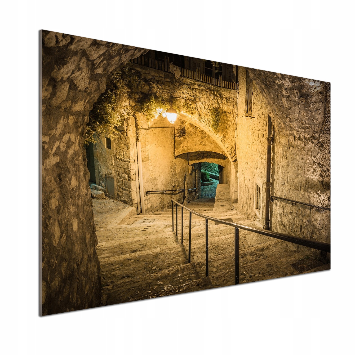 Panel lacobel Peille v noci Francúzsko 100 x 70 cm Lepidlo