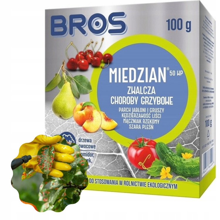 

Bros Oprysk grzybica owoców i warzyw Miedzian 100g