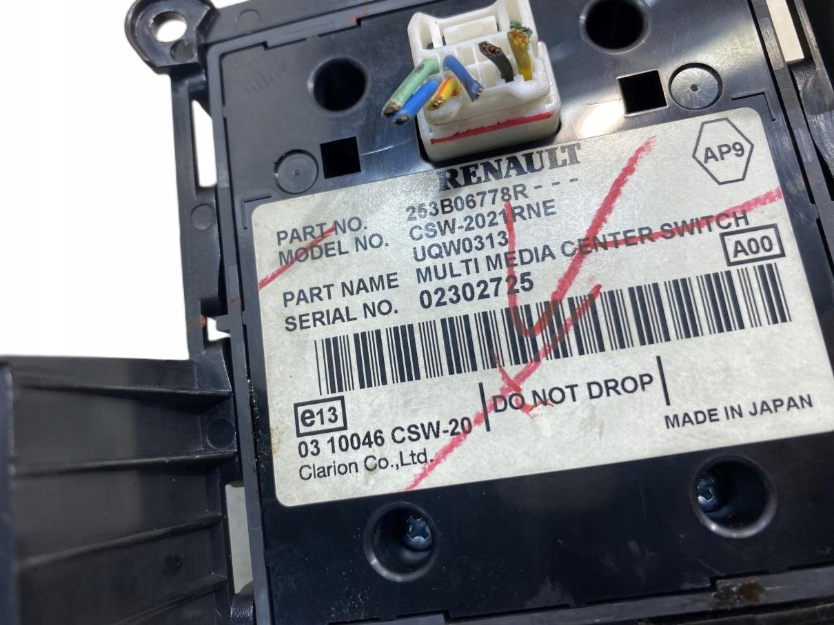 PANEL MMI RENAULT KOLEOS und 253B06778R