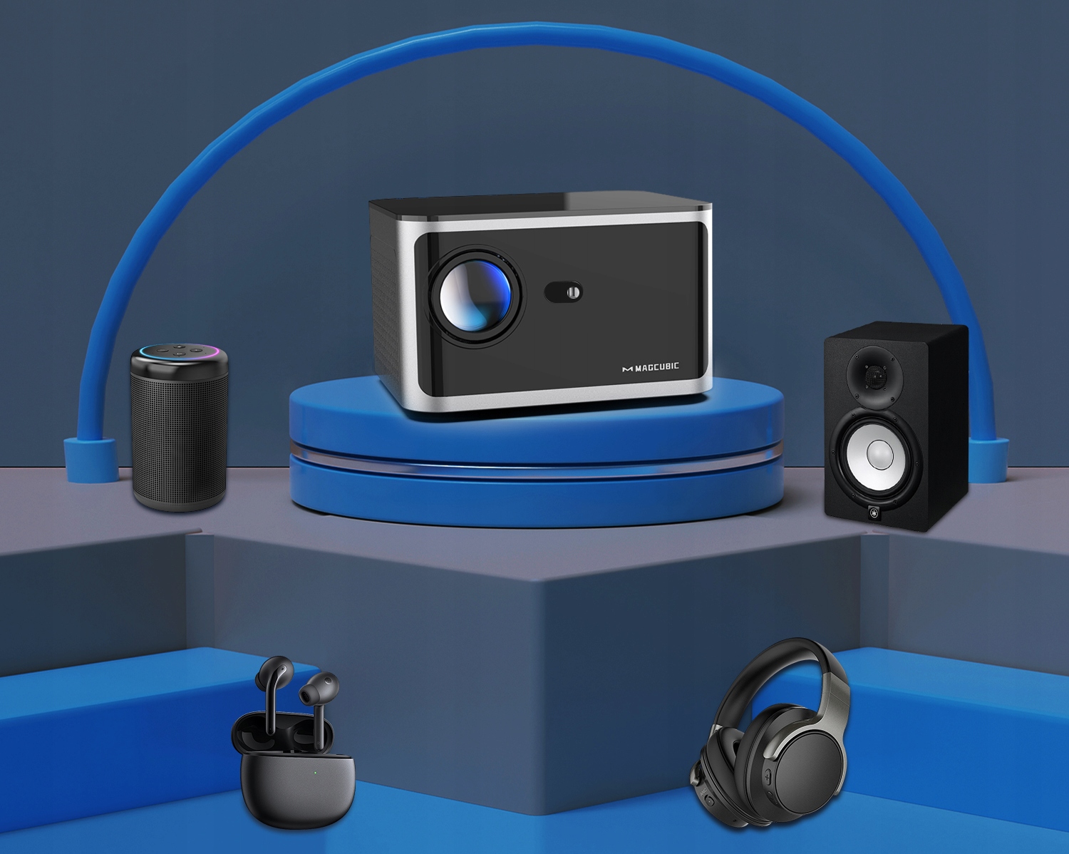 PROJEKTOR Magcubic HY 350 PRO WERSJA 2025 4K ANDROID LED WIFI FULL HD Kolor czarny