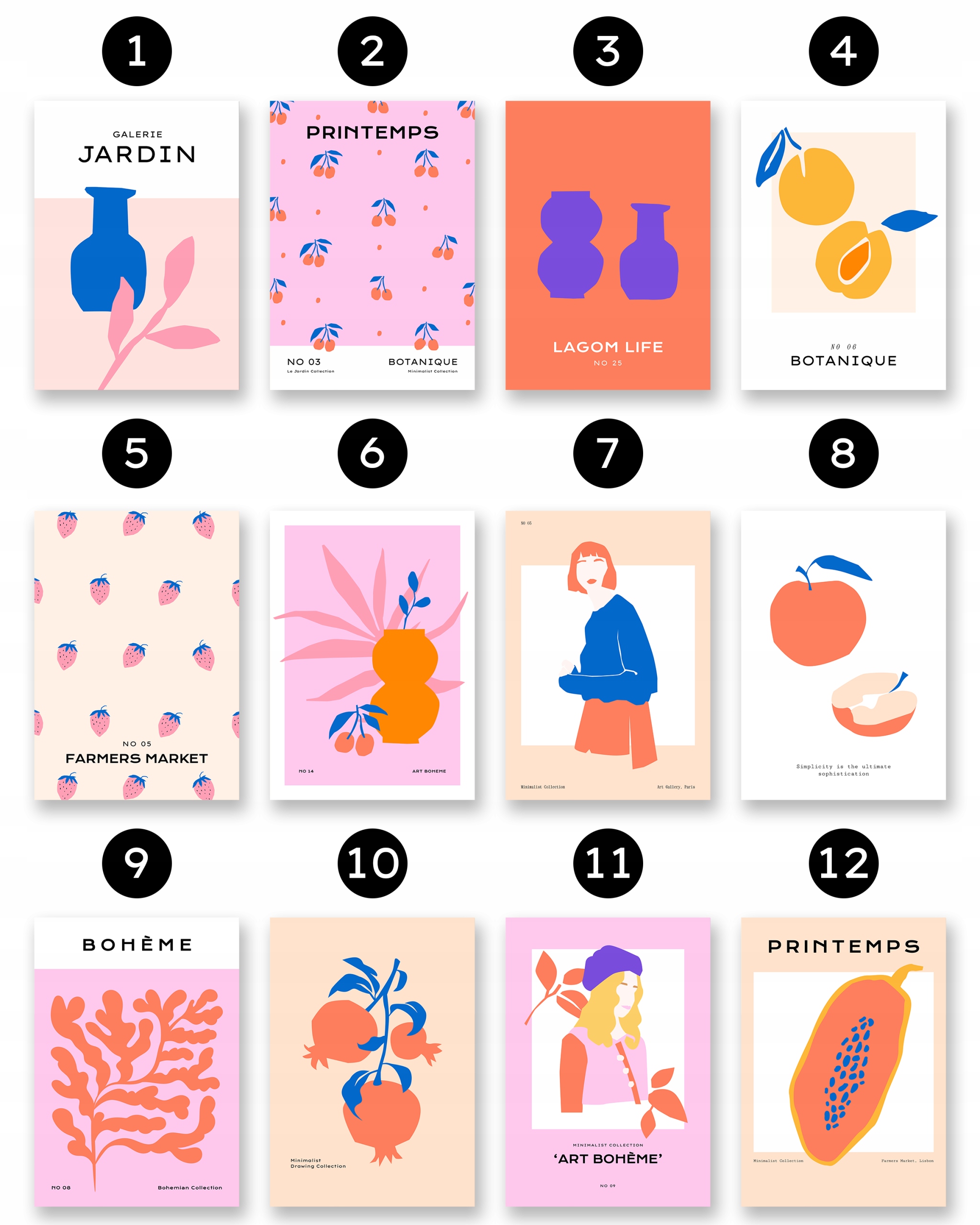 OZDOBA NA PUSTĄ ŚCIANĘ ZESTAW PLAKATÓW A3 OBRAZ PLAKATY NA ŚCIANĘ 3 szt Marka bez marki