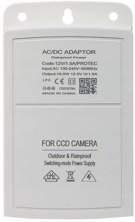 ZASILACZ 12V 1,5A PROTEC IMPULSOWY ZEWNĘTRZNY Marka Protec