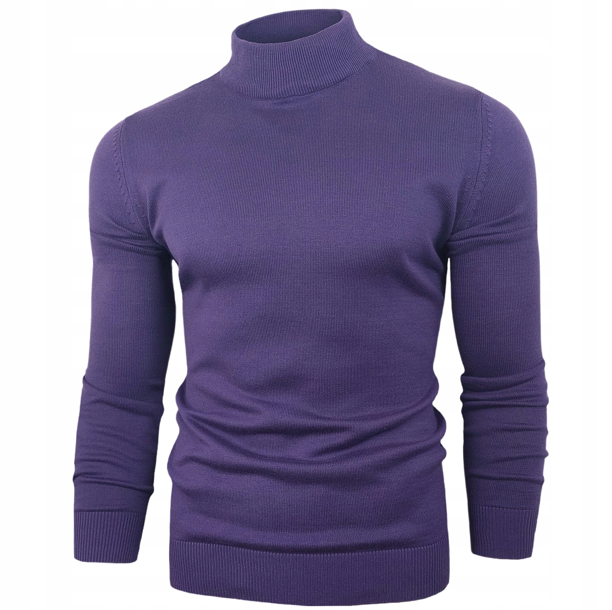 Pánský pologolfový svetr Rolák Bavlněný Klasický Pohodlný Fialový vel. L