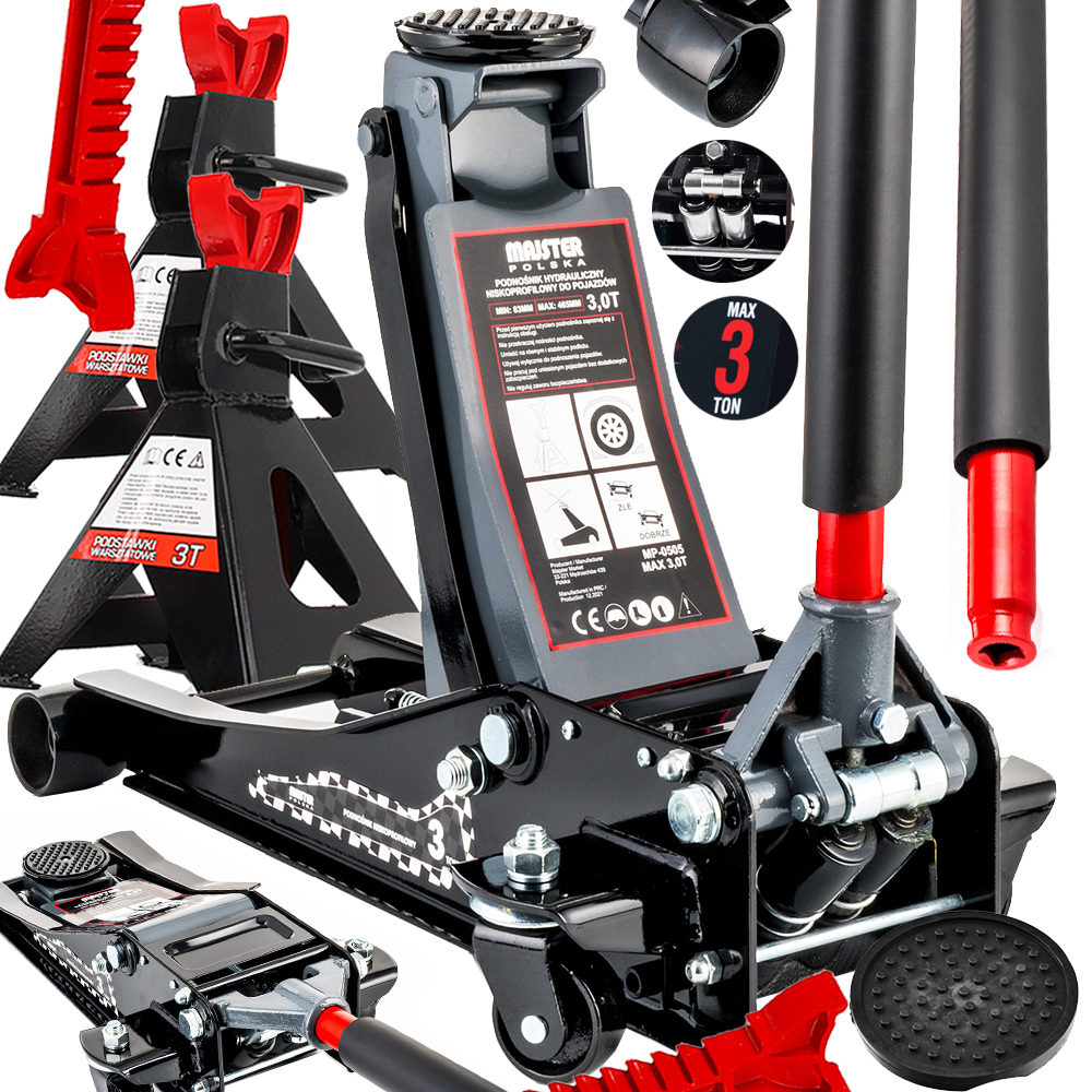 PODNOŚNIK SAMOCHODOWY ŻABA LEWAREK 3T + KOBYŁKI