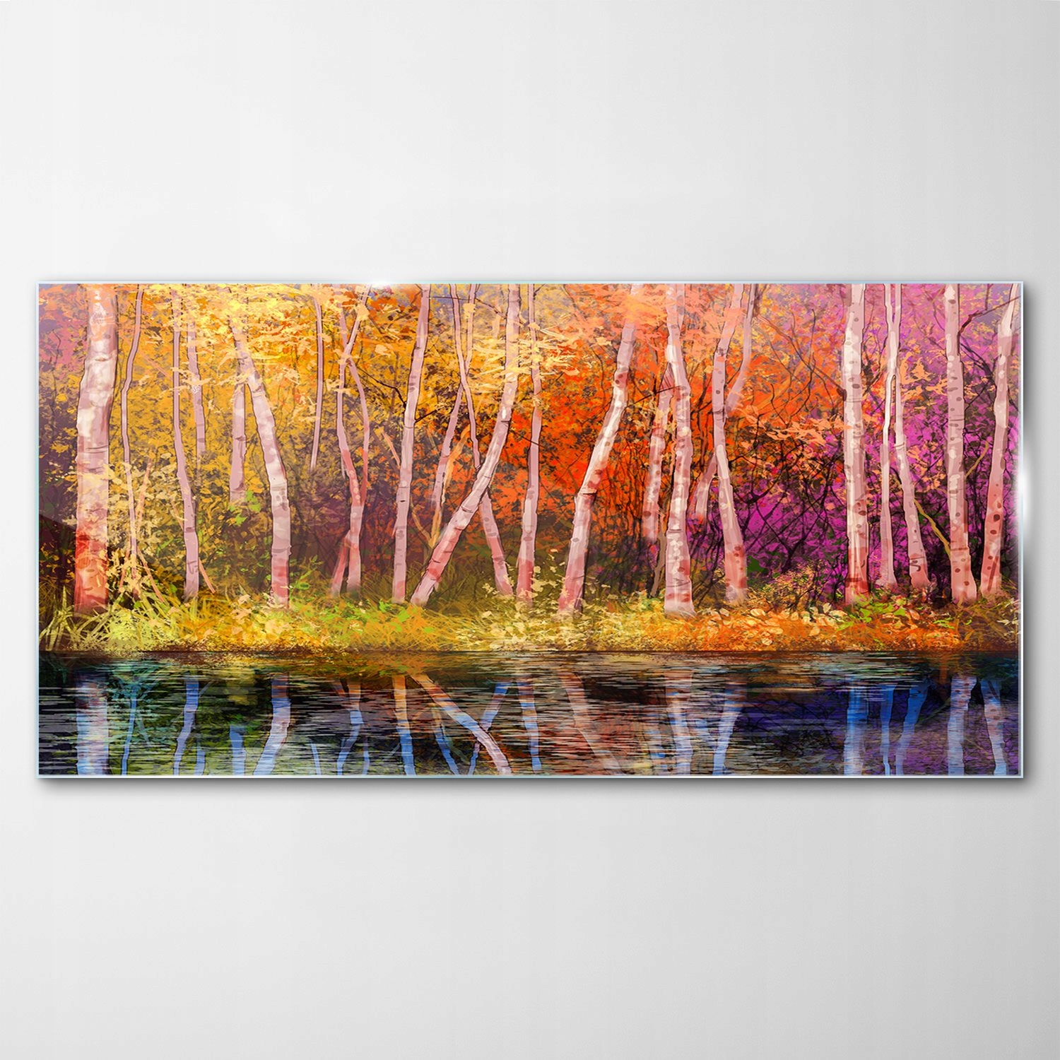 Obraz Sklenená dekorácia Krajina Jeseň Stromy 140x70