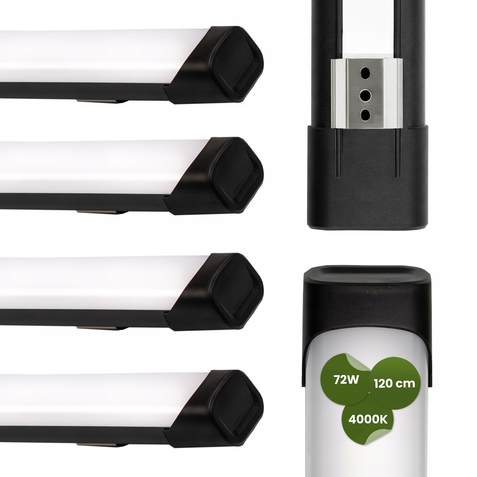 4x Lineárne Led svietidlo 120 cm Nástenná stropná lampa 72 W 8640 lm 4000 K Silná