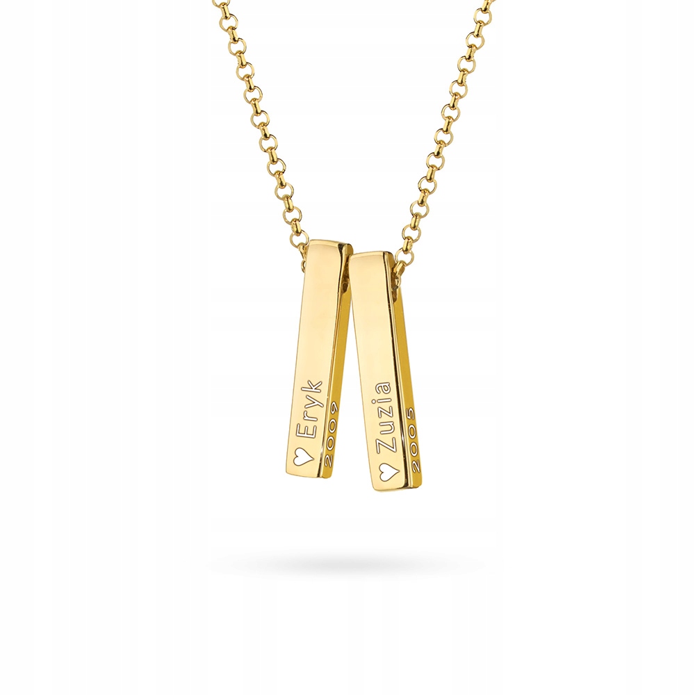 Náhrdelník S Pasky Pozlacenými ryzost 925 Zlacem Gravírování Bonus