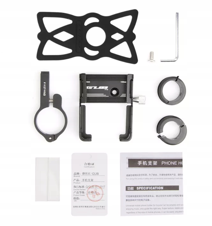 ALUMINUM BICYCLE HOLDER FOR PHONE GUB P10 Product weight with unit packaging 0.2 kg