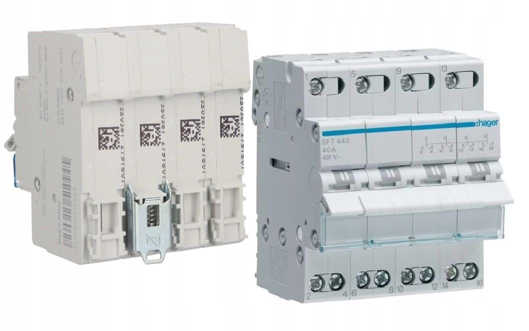 Hager Przełącznik Modułowy I-0-II 4P 40A 400VAC