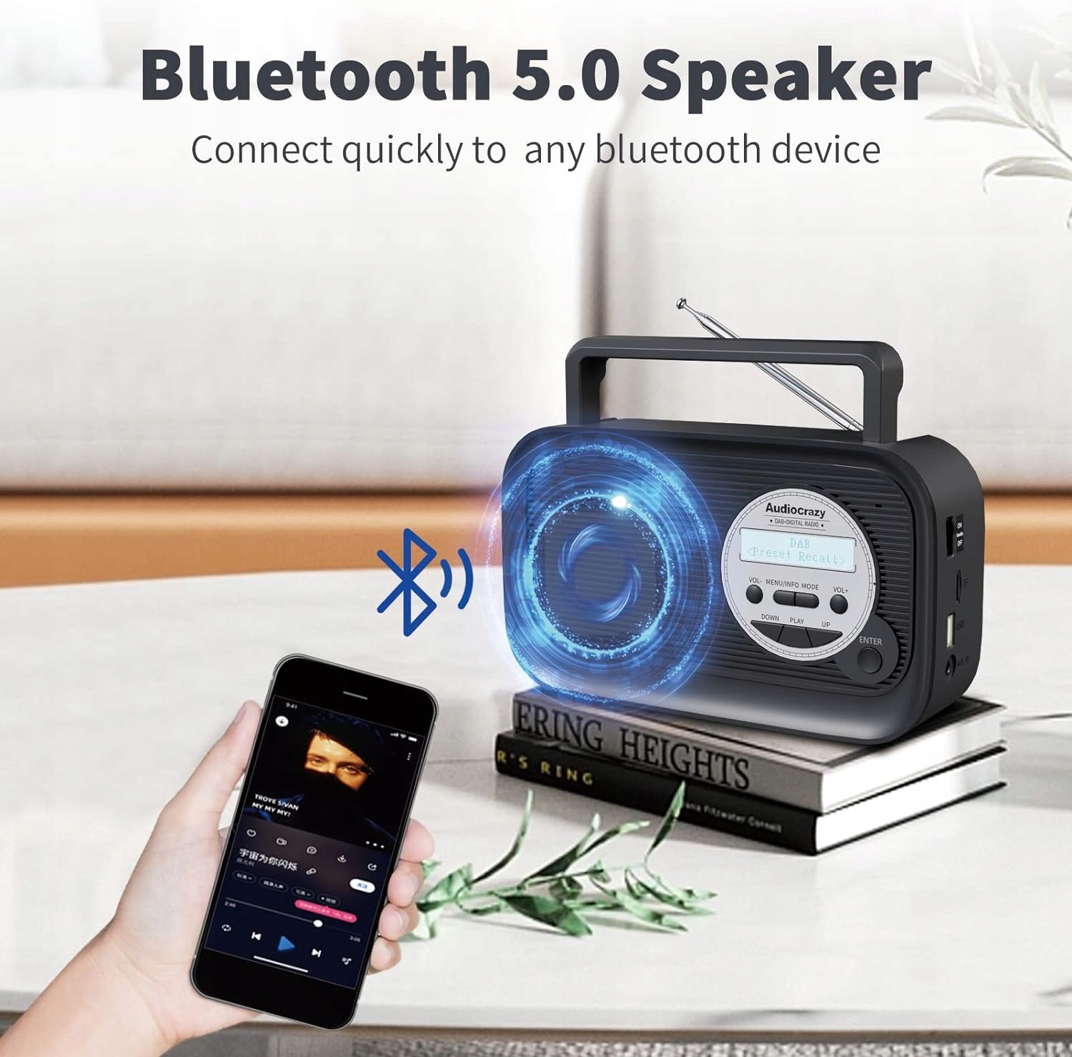 Radio Audiocrazy DAB/DAB Plus/FM // Bluetooth , USB , karty SD, AUX Model AC-DAB2105