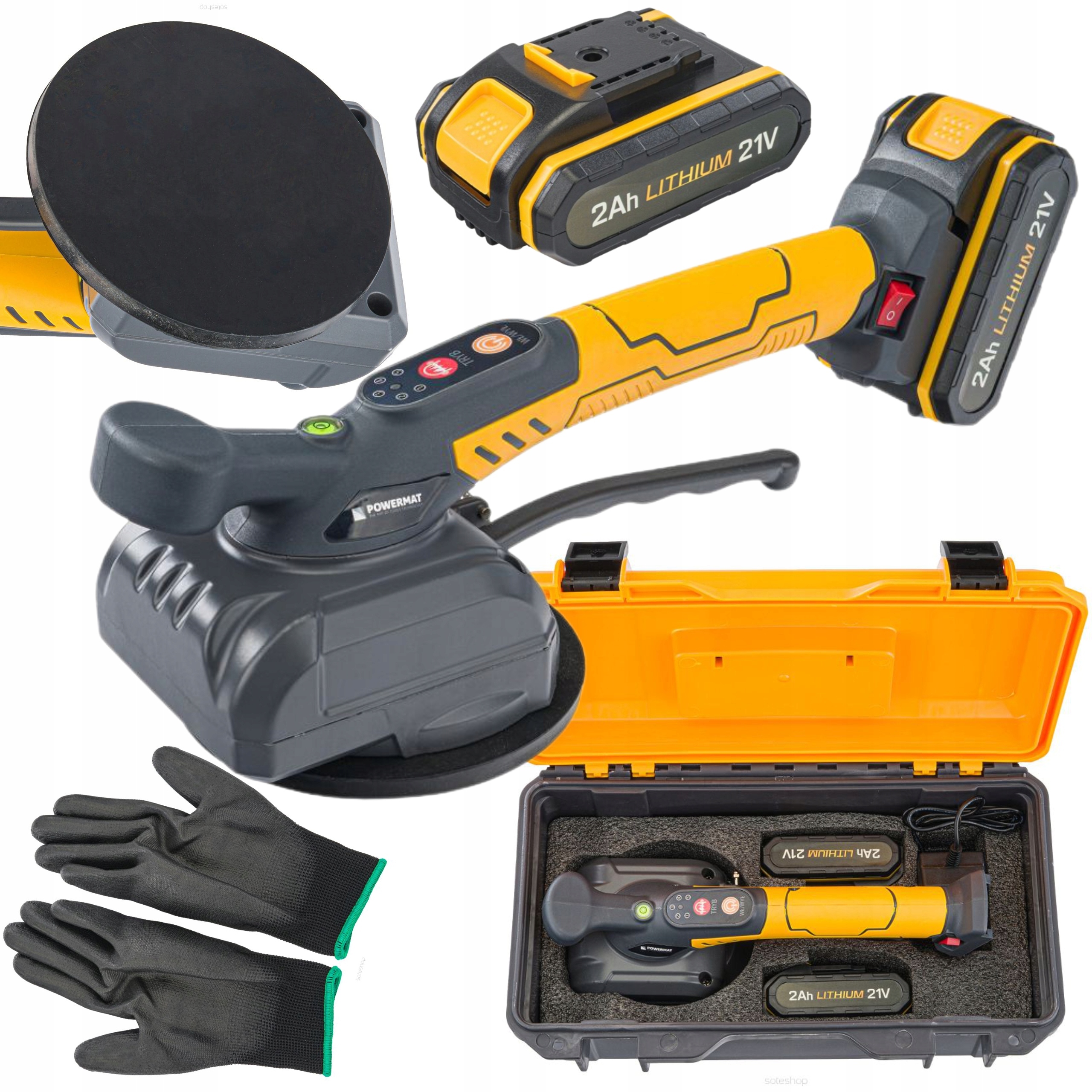 Přísavka Pro Pokládku Desek Vibrátor Pro Vyrovnávání 2xAKU 21V