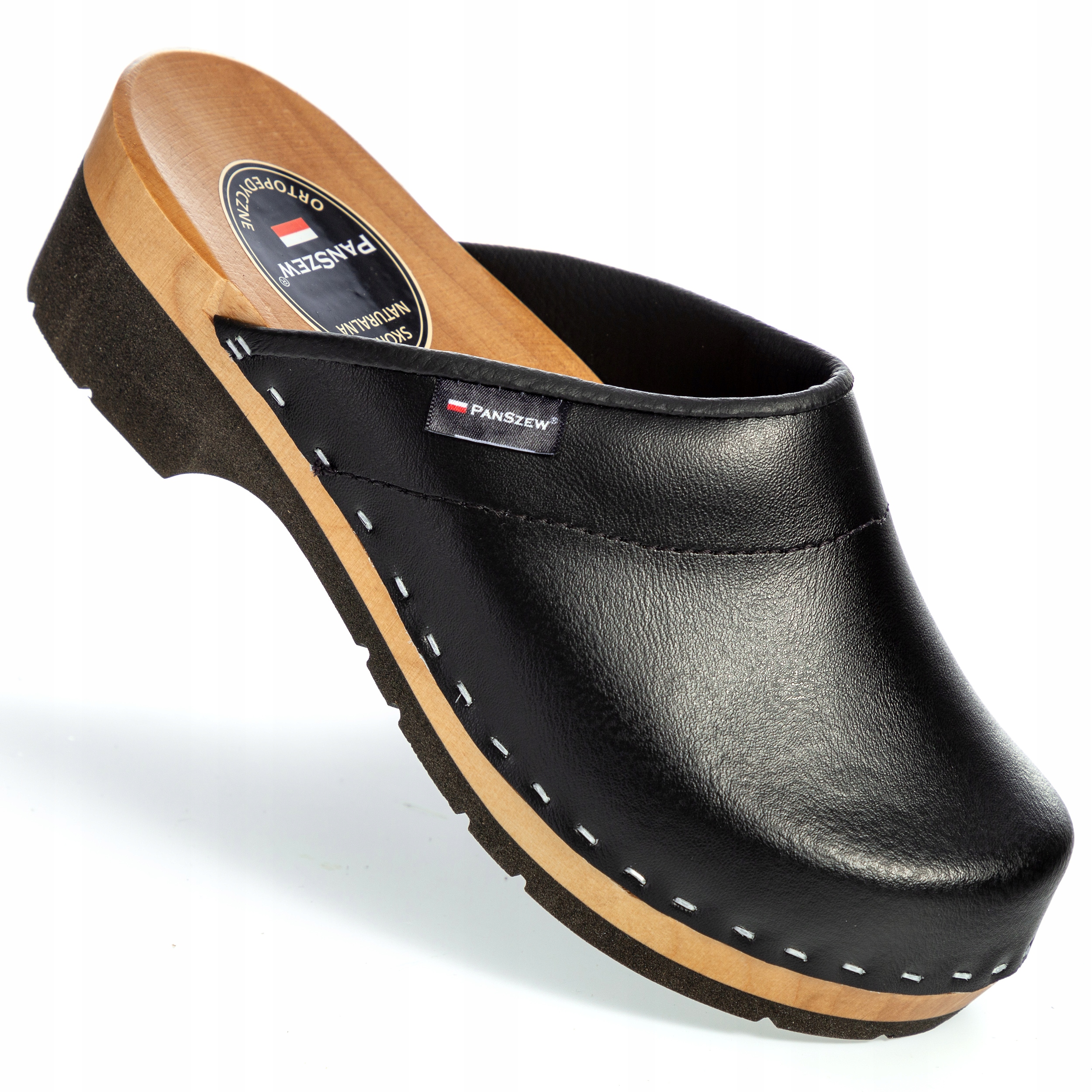 Dřeváky Dámské kožené chodítka, Zdravotní obuv pro práci 35-41 PanSzew