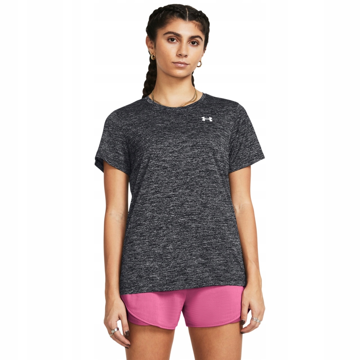 Damska koszulka treningowa Under Armour Tech Ssc- Twist Szary M