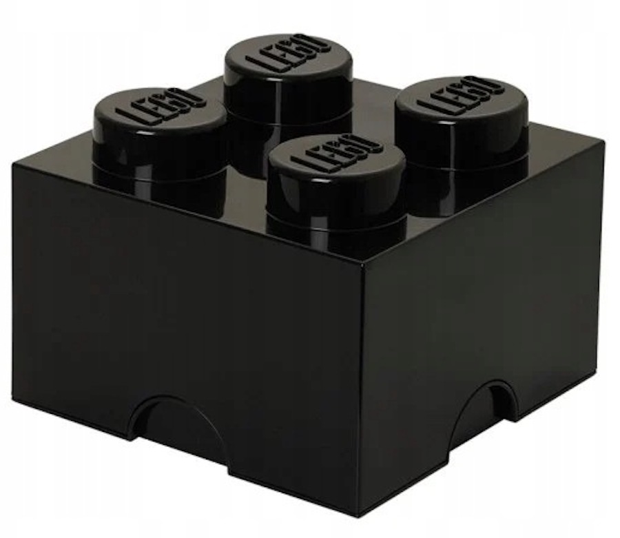 Lego Pojemnik Klocek Brick 4 Pudełko Kontener 2x2 Czarny 25 cm