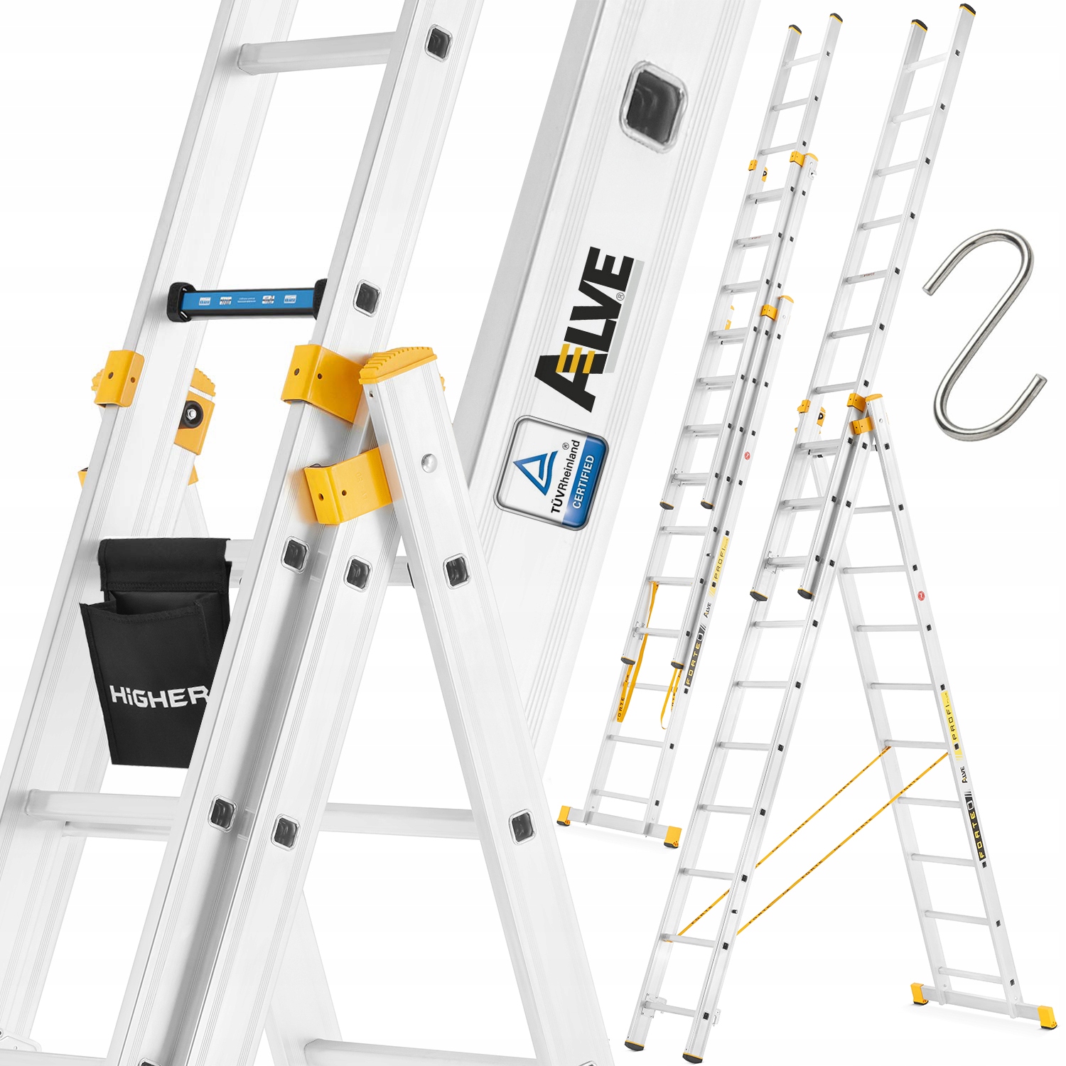 Žebřík hliníkový multifunkční žebřík Forte 3x10 magnet Krause