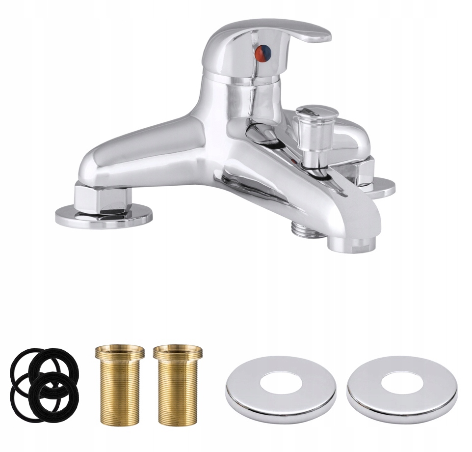 Vaňová batéria do kúpeľne, stojanková, Strieborná, 2 otvory, Retro klasická Alfa