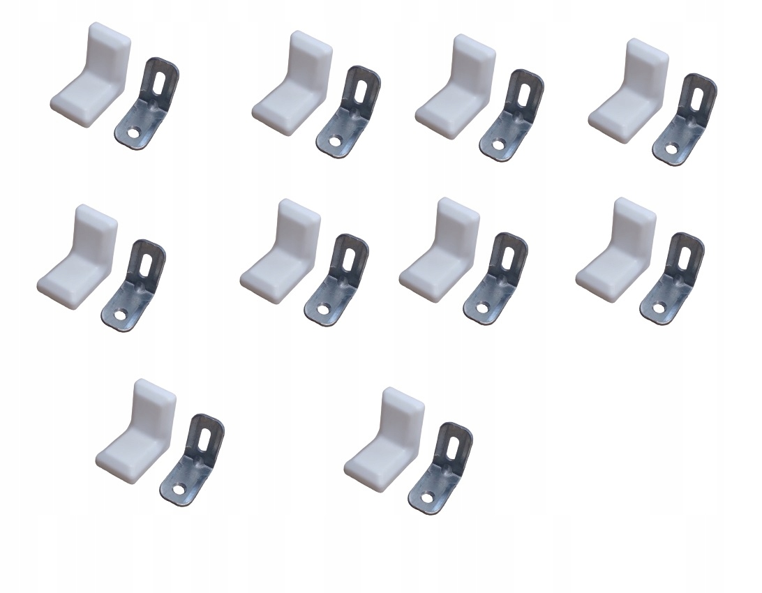 KOMANDOREK KĄTOWNIK METALOWY ZAŚLEPKA BIAŁY 10SZT