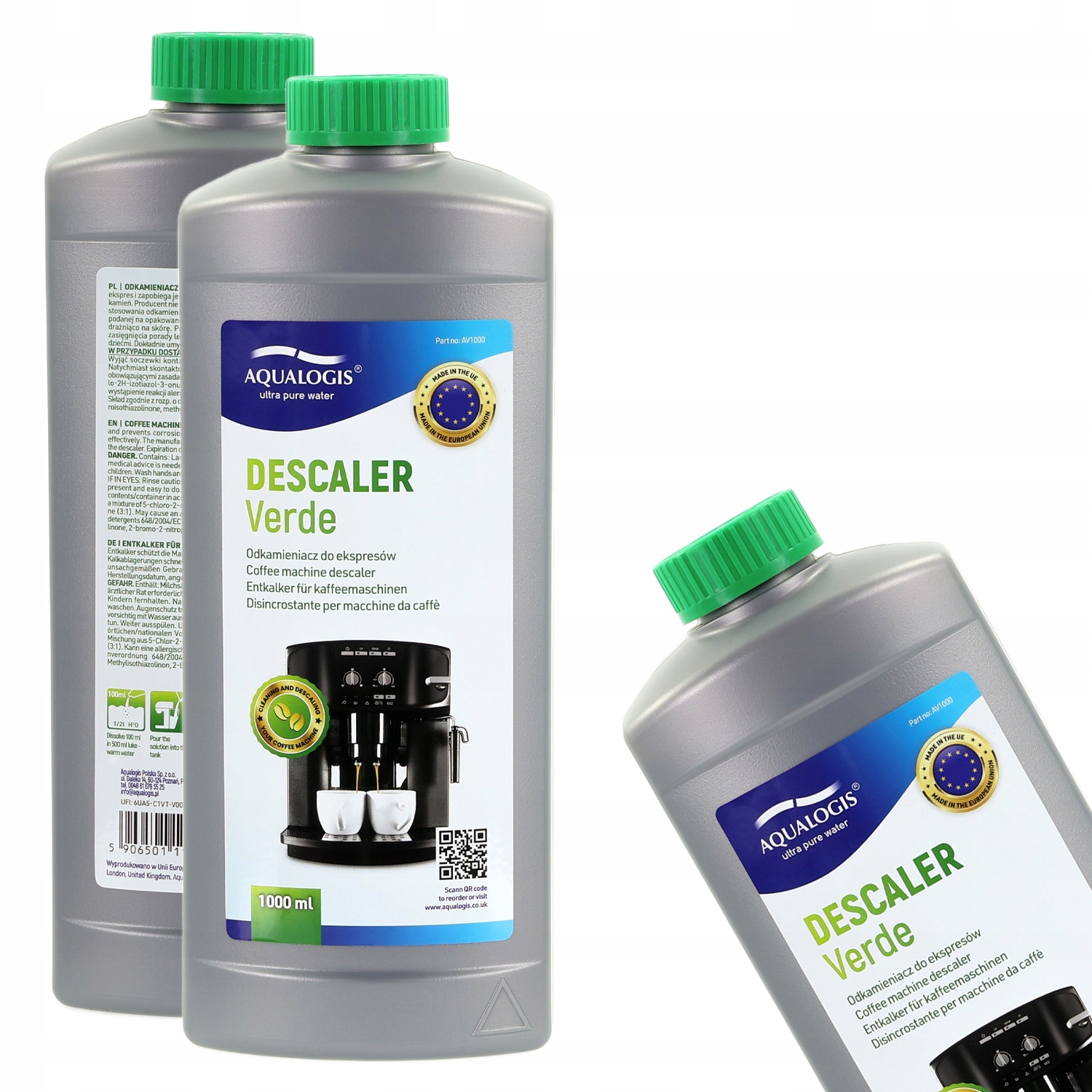 Odkamieniacz Uniwersalny Do Ekspresu Czajnika Żelazka Aqualogis Verde 1L
