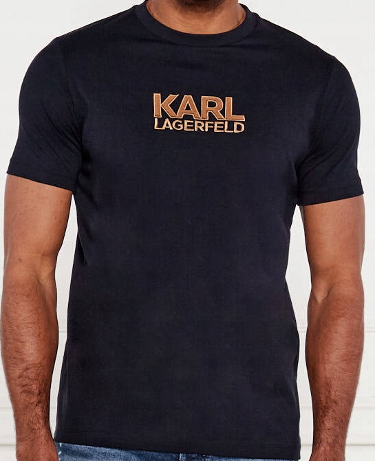 Pánské tričko Karl Lagerfeld Výšivka Logo Tmavě modrá vel. L