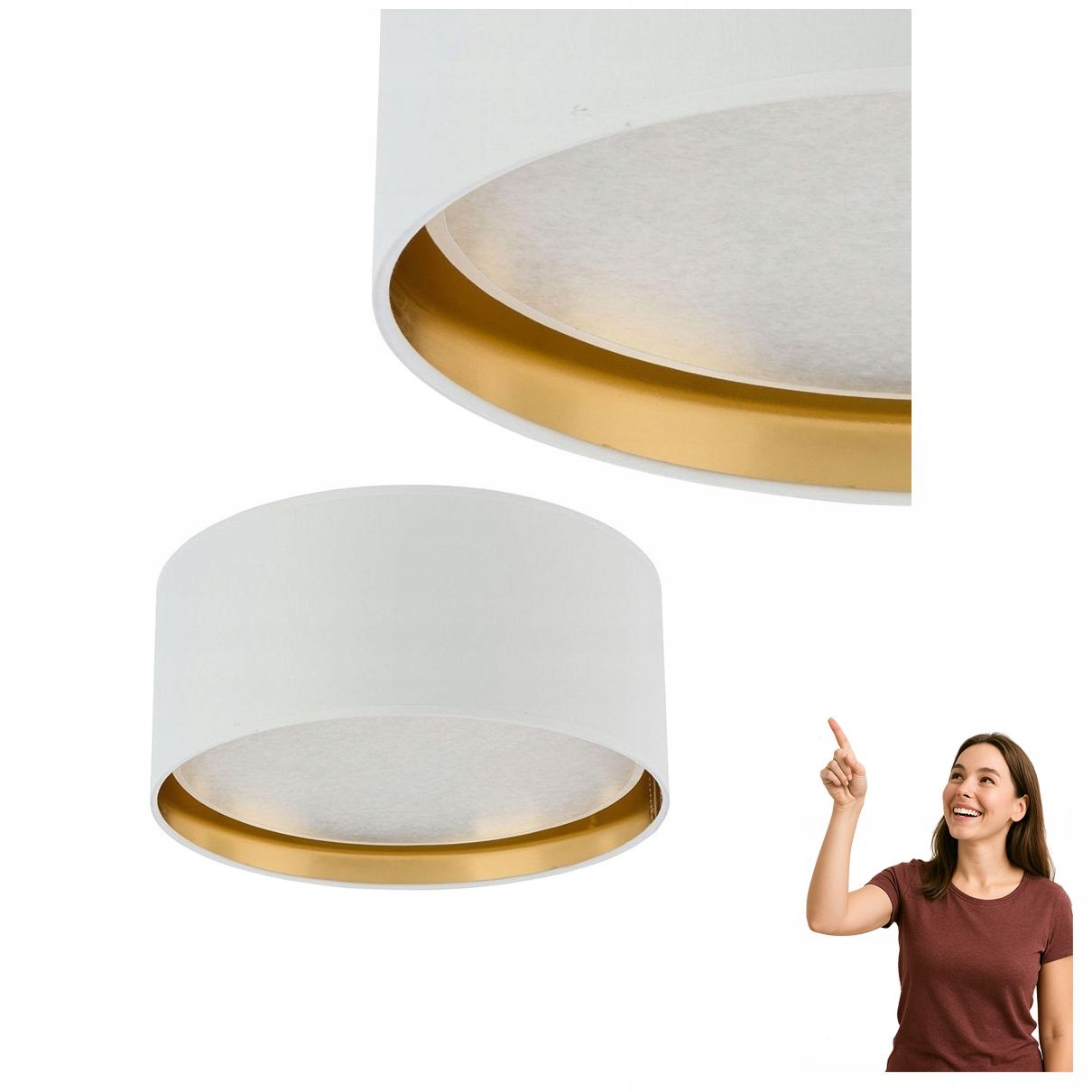 Stropná lampa Bilbao White/gold 450 3379 Tk Lighting