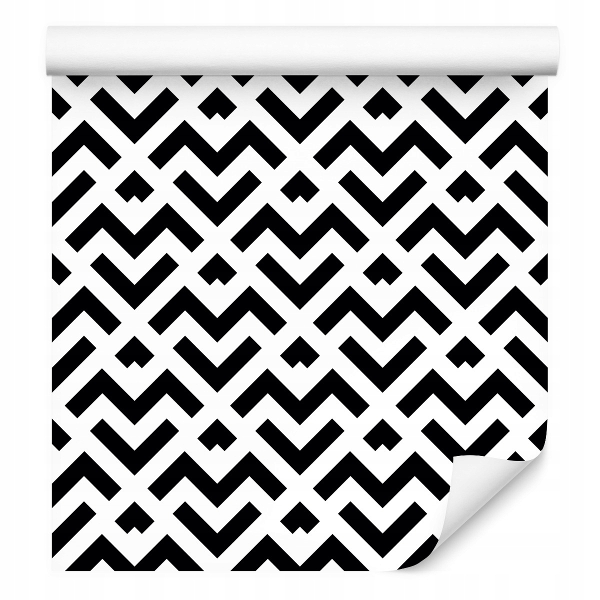 Tapeta do ložnice Černobílý geometrický vzor