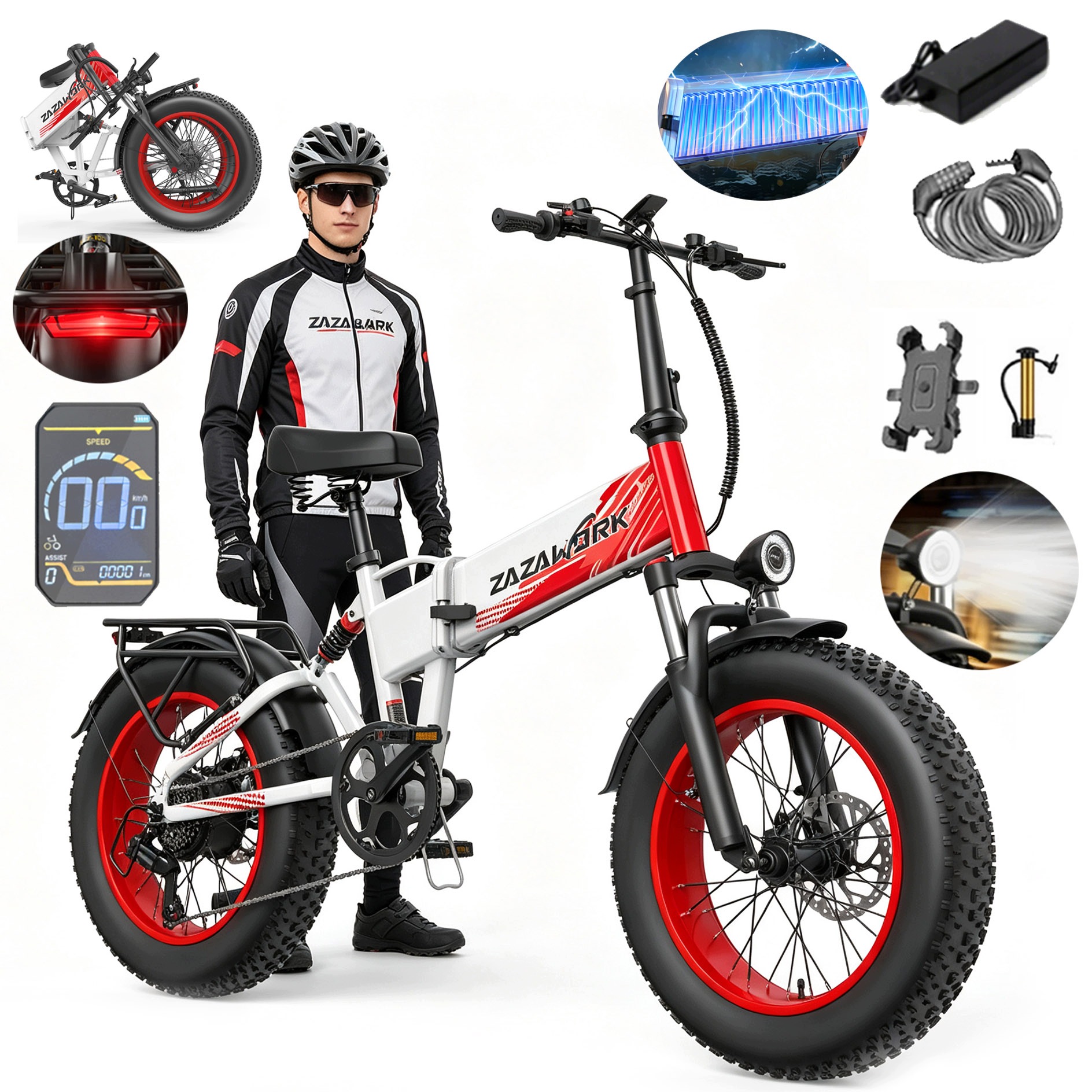 Pánské/Dámské Elektrokolo CF1000 250W 25km/h 48V20AH 120KM 20" Skládací