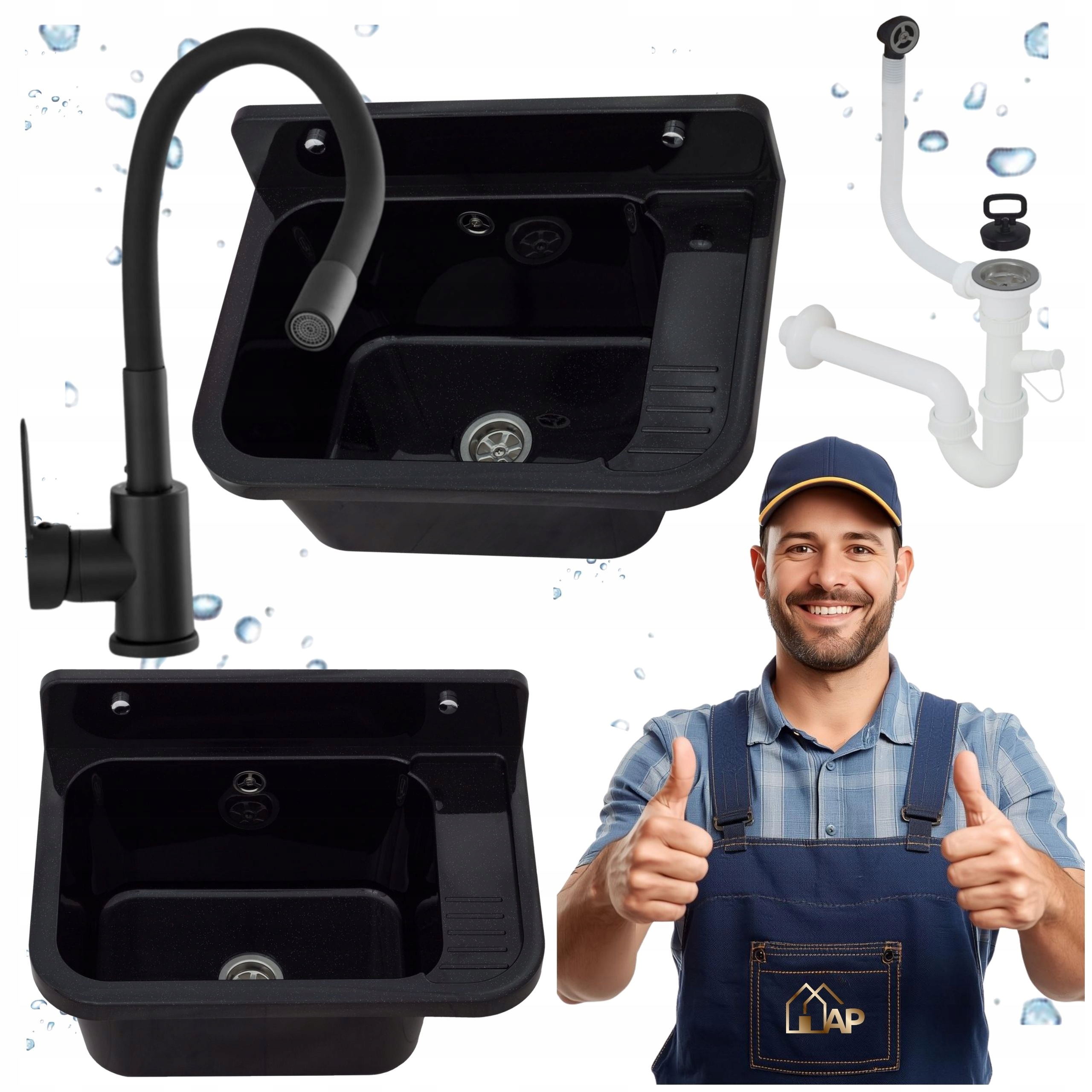 Technický Dřez Černý Technický Komora Myčka Komora Velká Baterie Sada