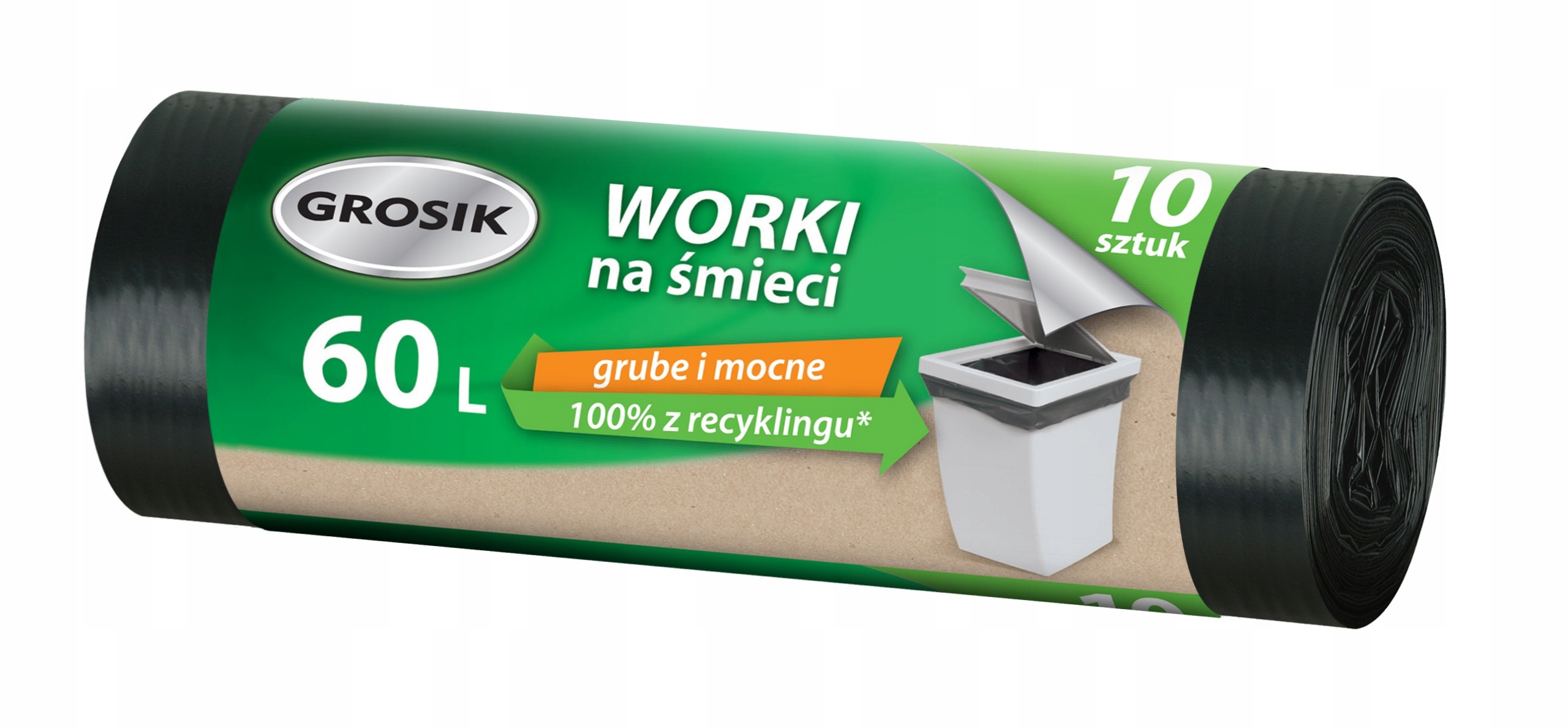 

10x Worki na śmieci 60L czarne mocne z recyklingu