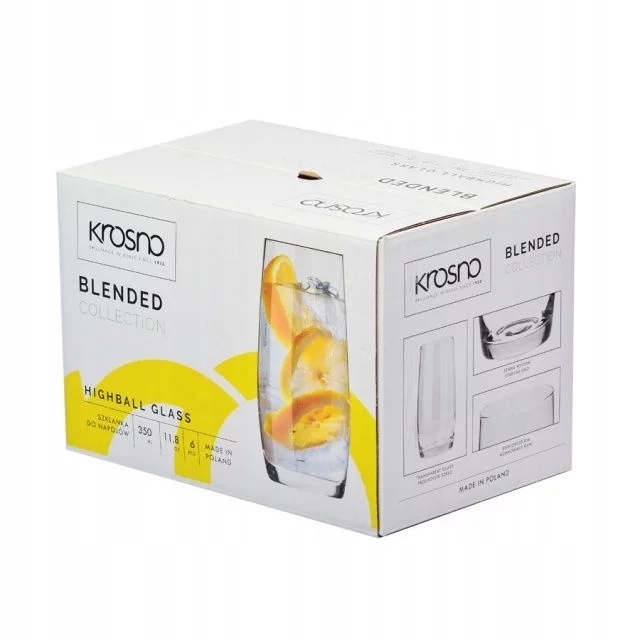 Szklanki do napojów 6 szt. 350 / 410 ml Blended Krosno Stan opakowania oryginalne