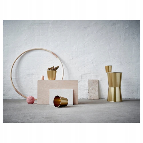 IKEA DAIDAI duża metalowa osłonka doniczki złota 19cm Maks. szerokość 19 cm