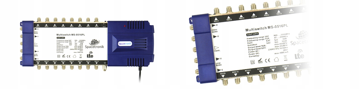 Multiswitch 16 wyjść Pro Series MS-0516PL 5/16 Marka Spacetronik