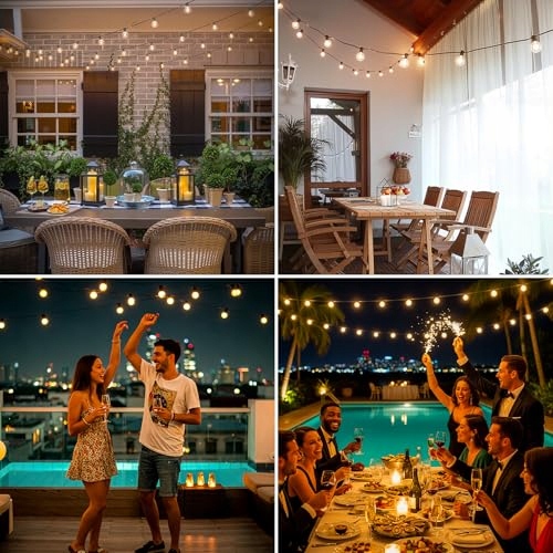 SOLAR LAMPKI OGRODOWE 10M 17 LED IP65 WODOODPORNE NA BALKON I DO OGRODU — miniatura 7