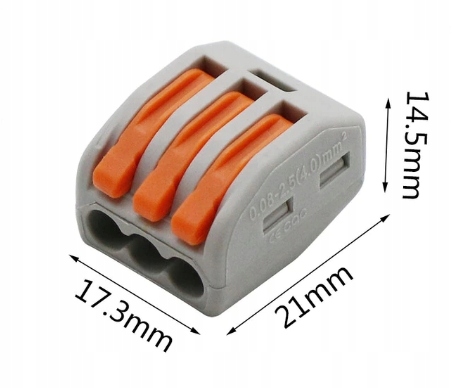 Szybkozłączka Elektryczna drut linka - 3 kable