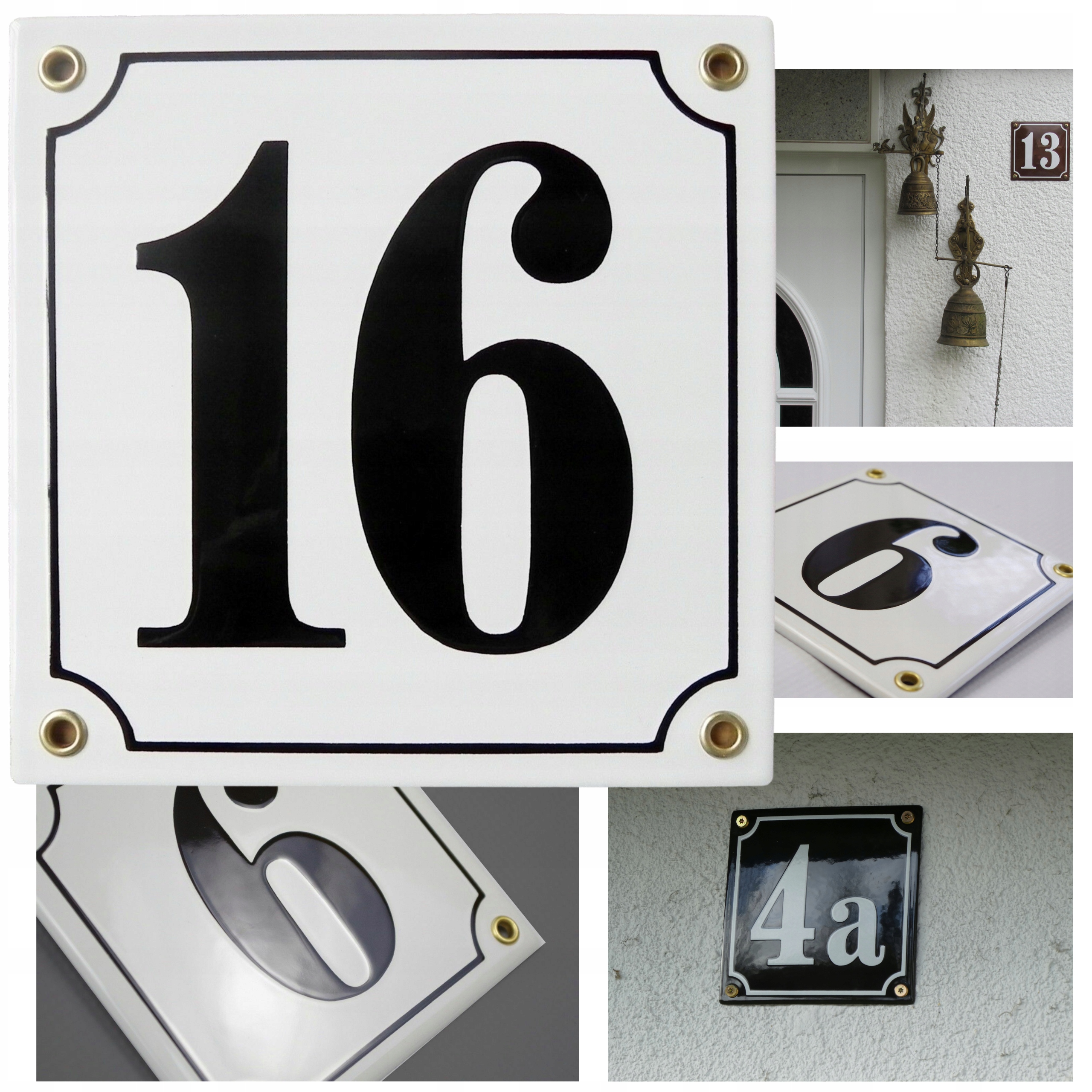 Adresová Tabulka Číslo Domu Kovová Tabulka Na Dům 15x15 CM Smaltovaná