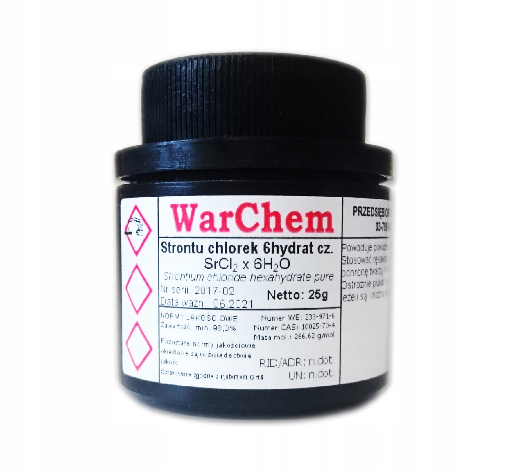 

Chlorek Strontu 6hydrat - 25g Warchem [57982]