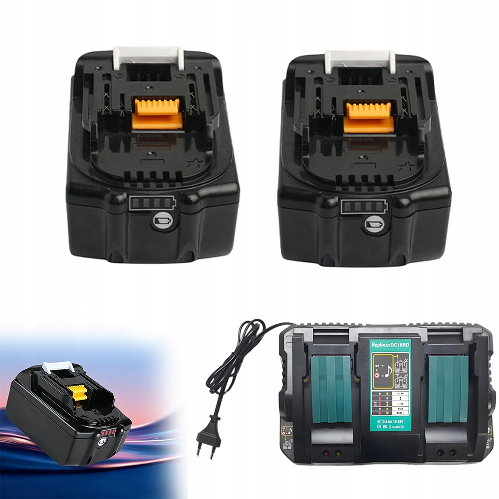 Náhradní nabíječka Makita DC18RD 18V 2 porty pro akumulátorové baterie