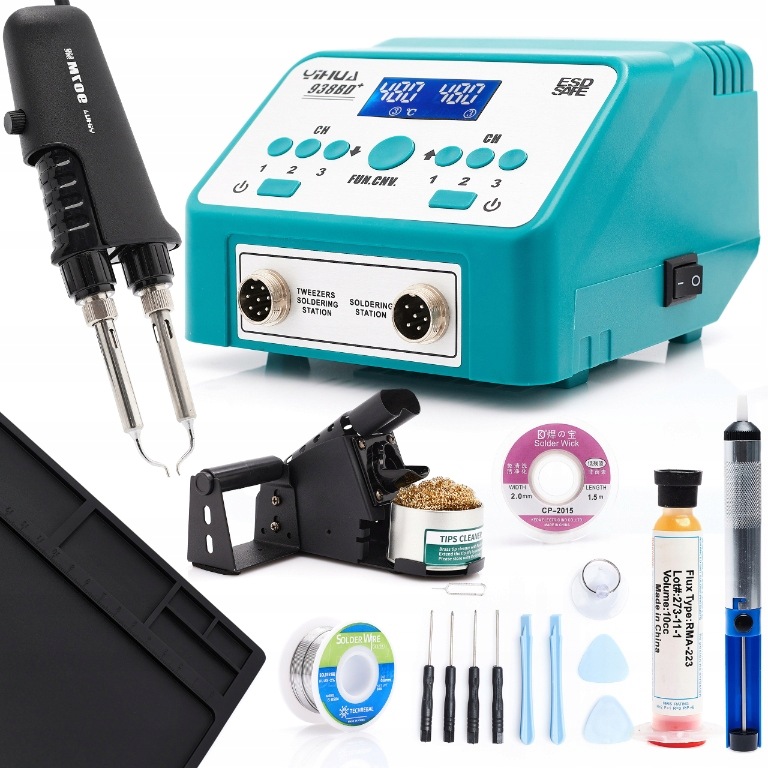 Pájecí stanice Yihua 938BD+ 2v1 s termo pinzetou a sadou KIT4