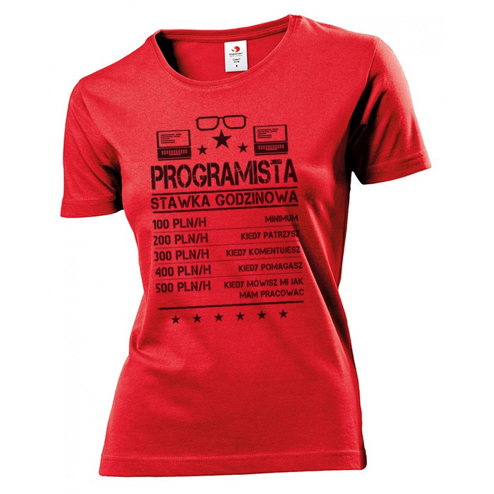 

Koszulka damska Programista stawka godzinowa S