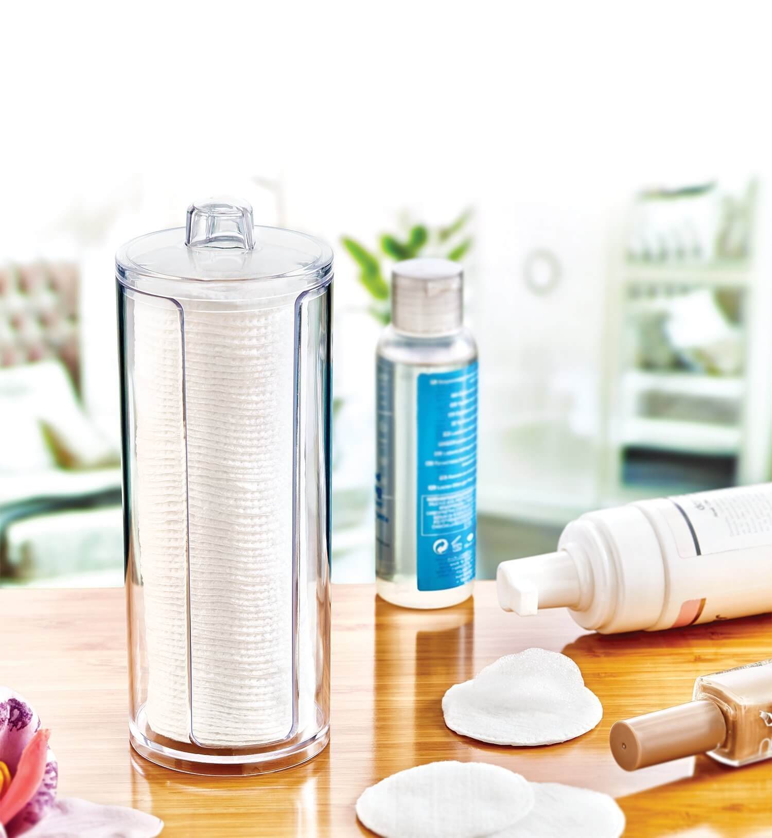 POJEMNIK NA PŁATKI KOSMETYCZNE WACIKI WYSOKI ZAMYKANY TRANSPARĘTNY EAN (GTIN) 5905527403790