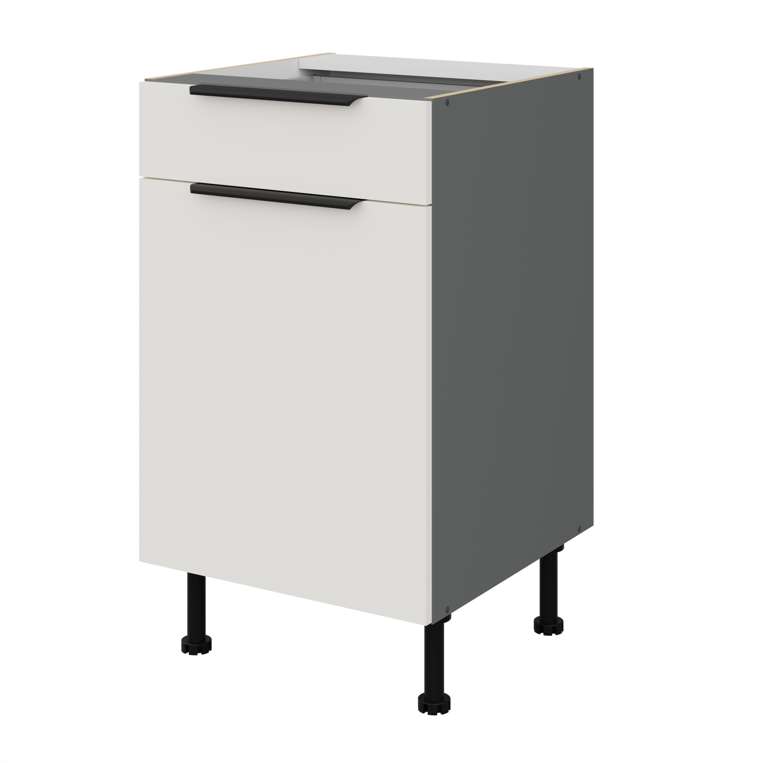 Kuchyňská skříňka 50 cm, Bílá stojící kuchyňská skříňka, skříňka s policí