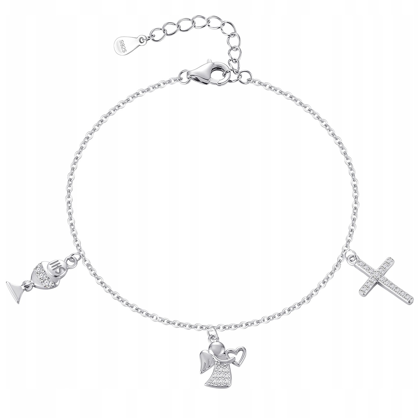 Stříbrný náramek pro dívku Anděl na přijímání biřmování stříbro