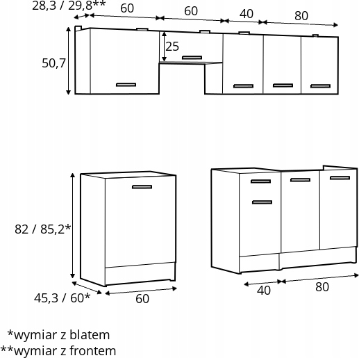 Zestaw Kuchenny Sara Line 240 Kod producenta K44-SARA/240