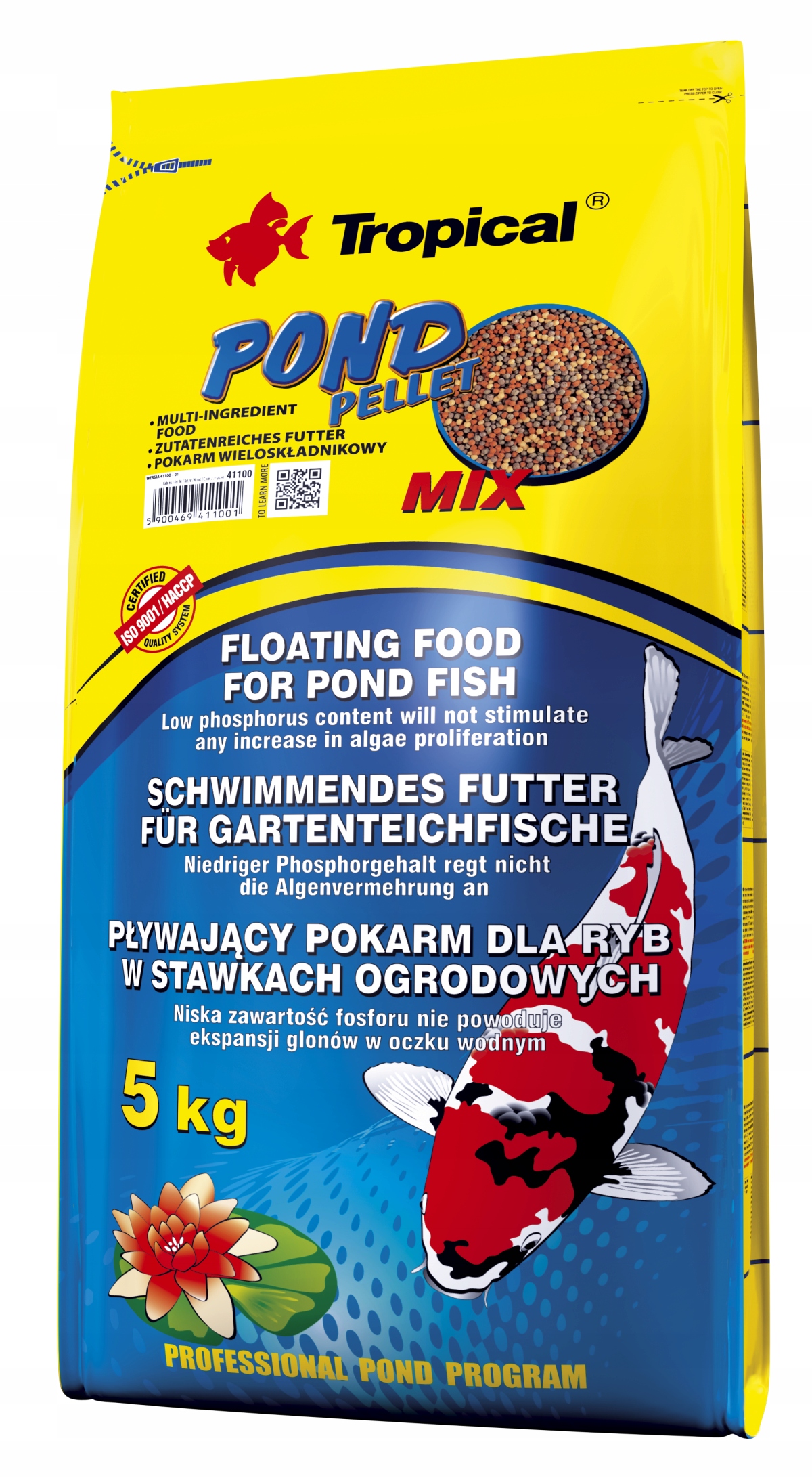 Pokarm dla ryb Tropical Pond pellet MIX 5kg