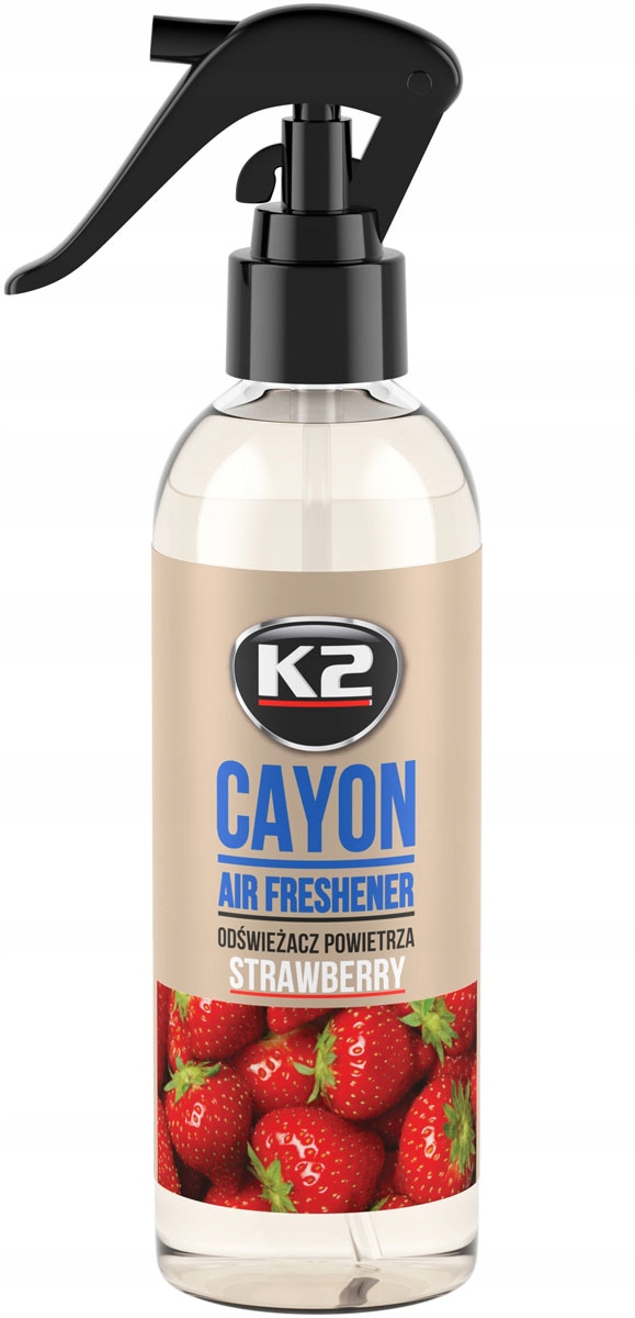 K2 CAYON STRAWBERRY Odświeżacz powietrza zapach samochodowy do biura 250ml