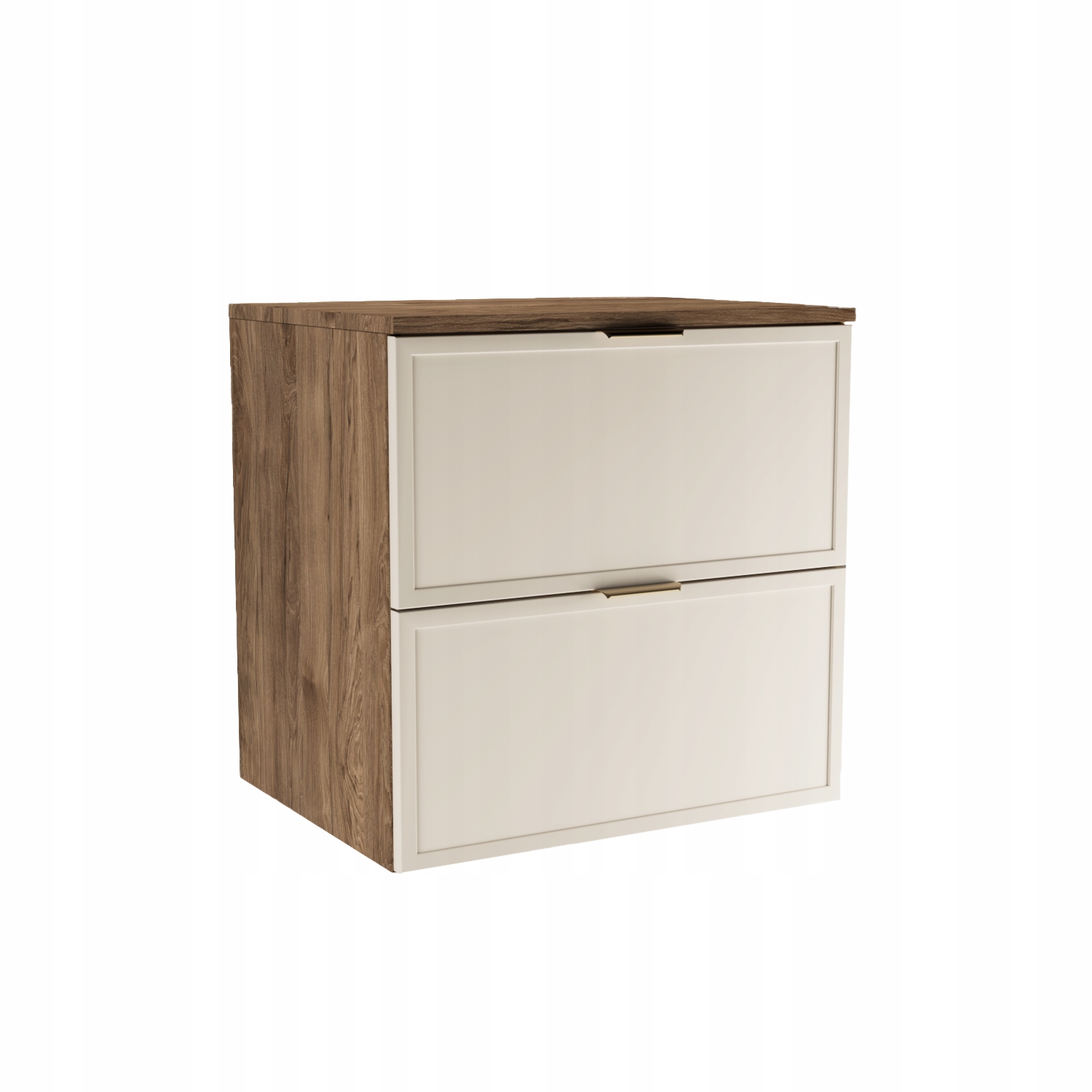 Skříňka pod umyvadlo 60 cm 2 zásuvky Kašmír/Ořech Tmavý Roma