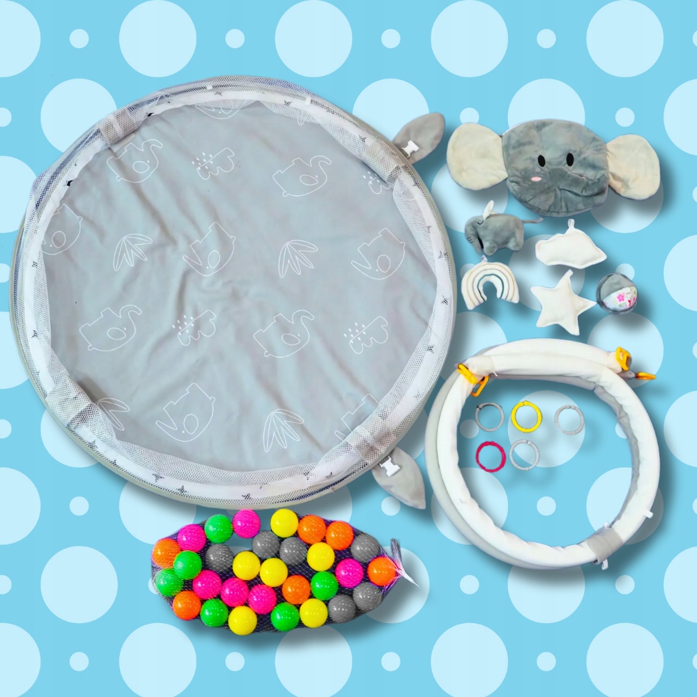 EDUCATIONAL MAT FOR BABIES INTERACTIVE 4in1 ELEPHANT BALLS PLUSH TOYS Packaging status original